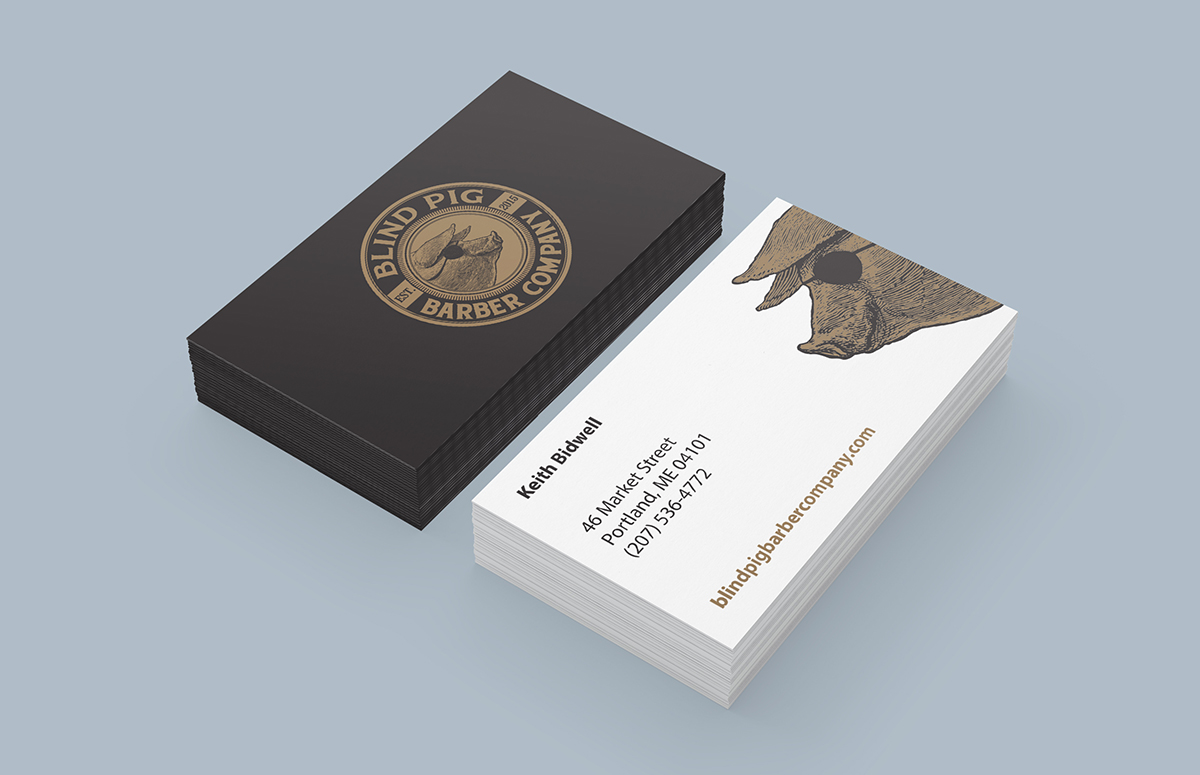 Blind Pig Barber Company Business Cards