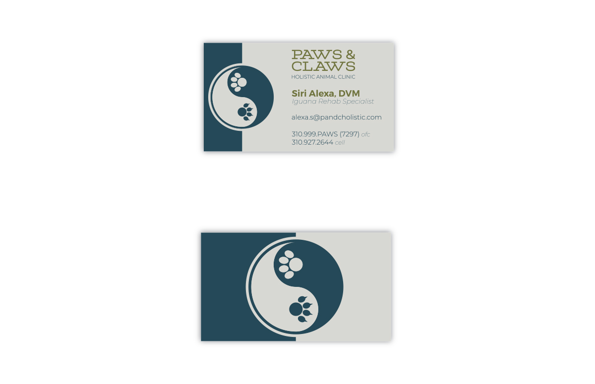 Paws and Claws business cards