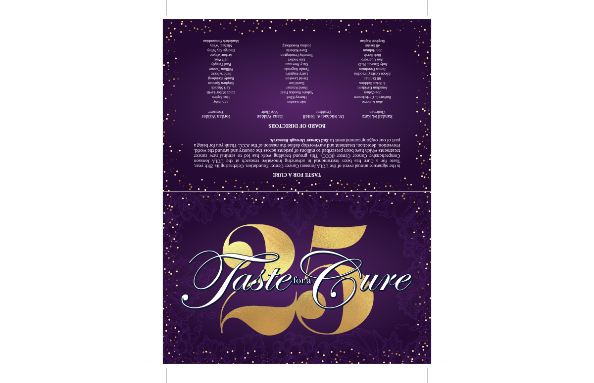 Taste for a Cure invitation - outside