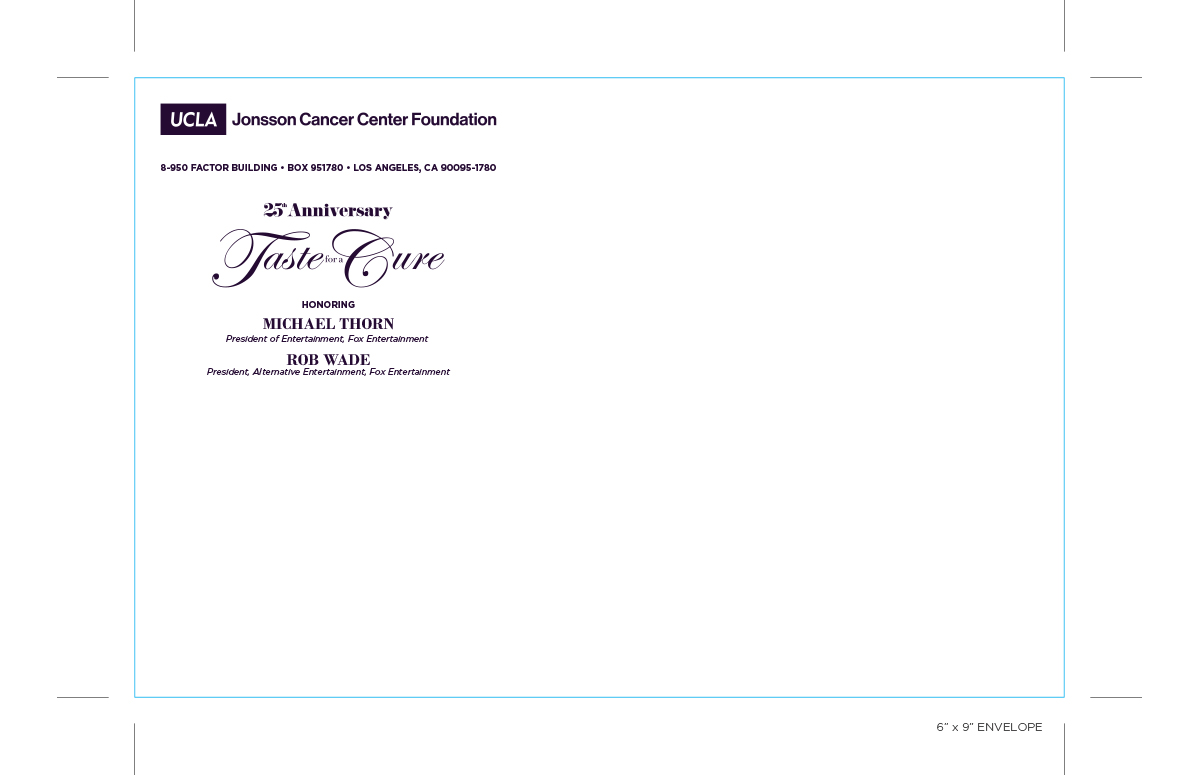 Taste for a Cure invitation - mailing envelope